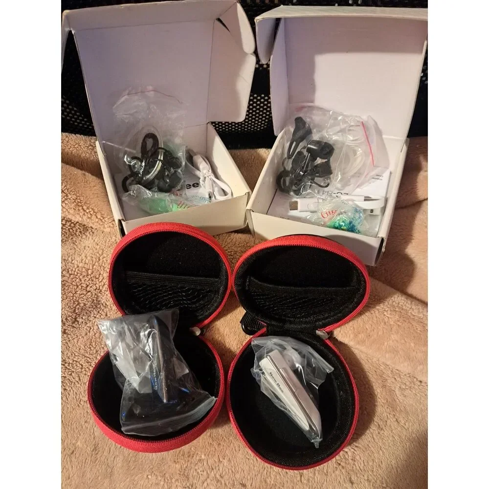 NIB - Get 2 NEW BEE Bluetooth Hands Free Driving/Work Headsets with Microphone